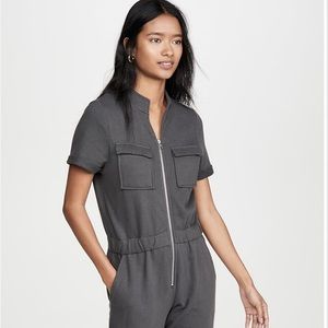 David Lerner heavyweight French terry short sleeve jumpsuit.
